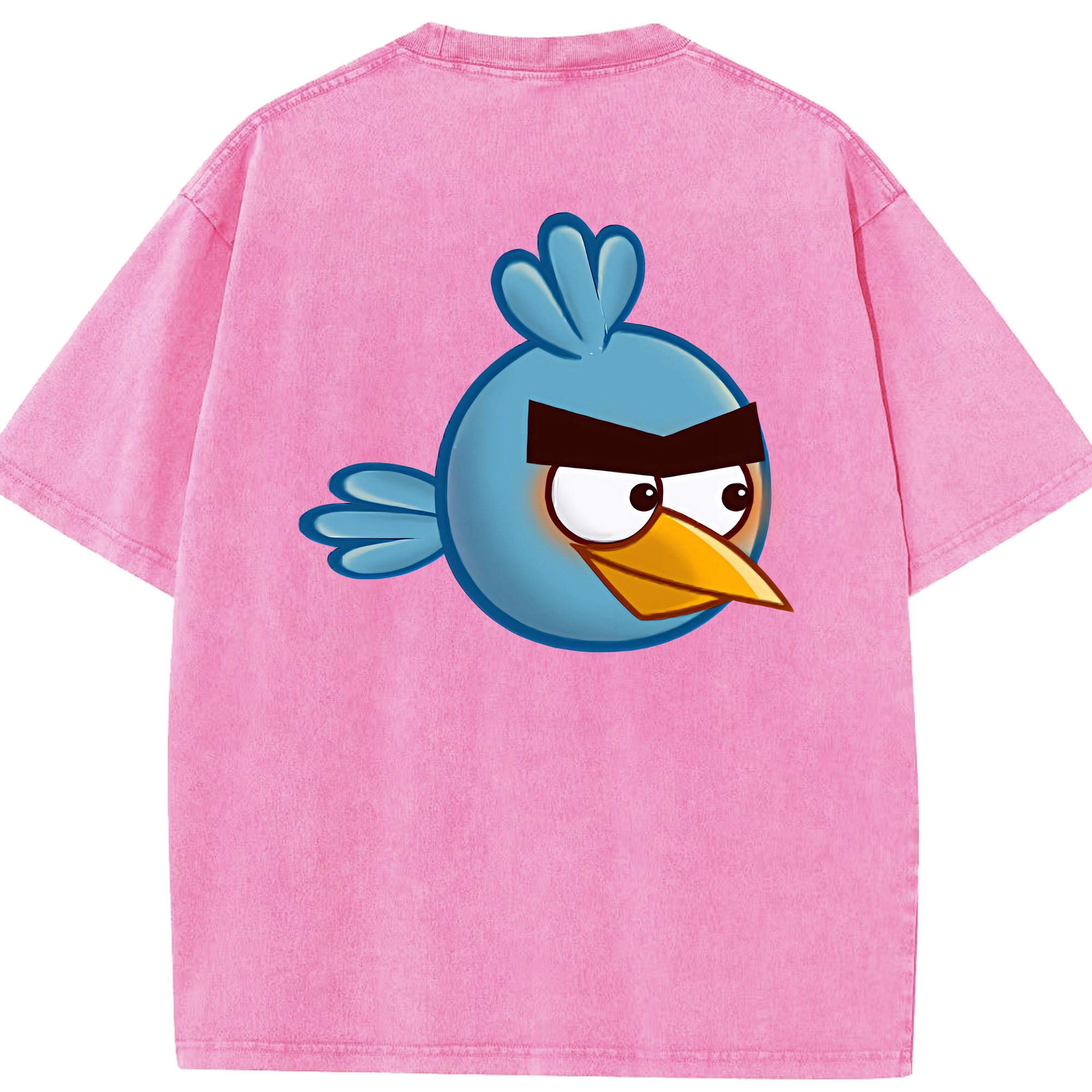 （画像用） Angry Birds アングリーバード 綿100% ヴィンテージ風 半袖Tシャツ（背面プリント）